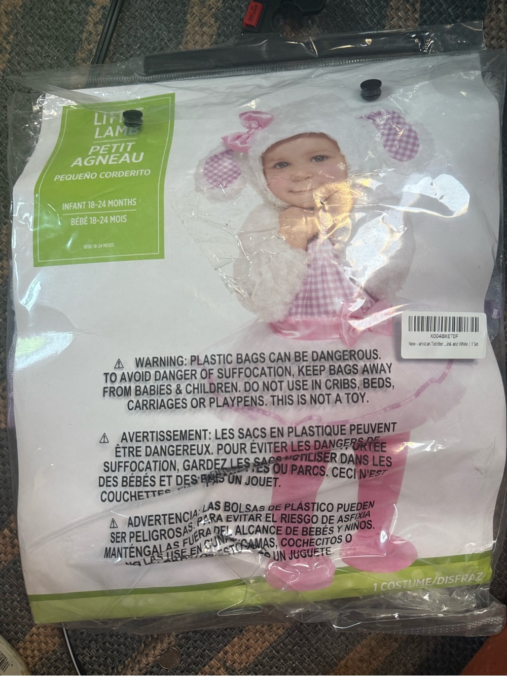 Pink & White Little Lamb 5pc.Baby Costume Premium Quality Cozy 18-24Months~NEW - Picture 2 of 6